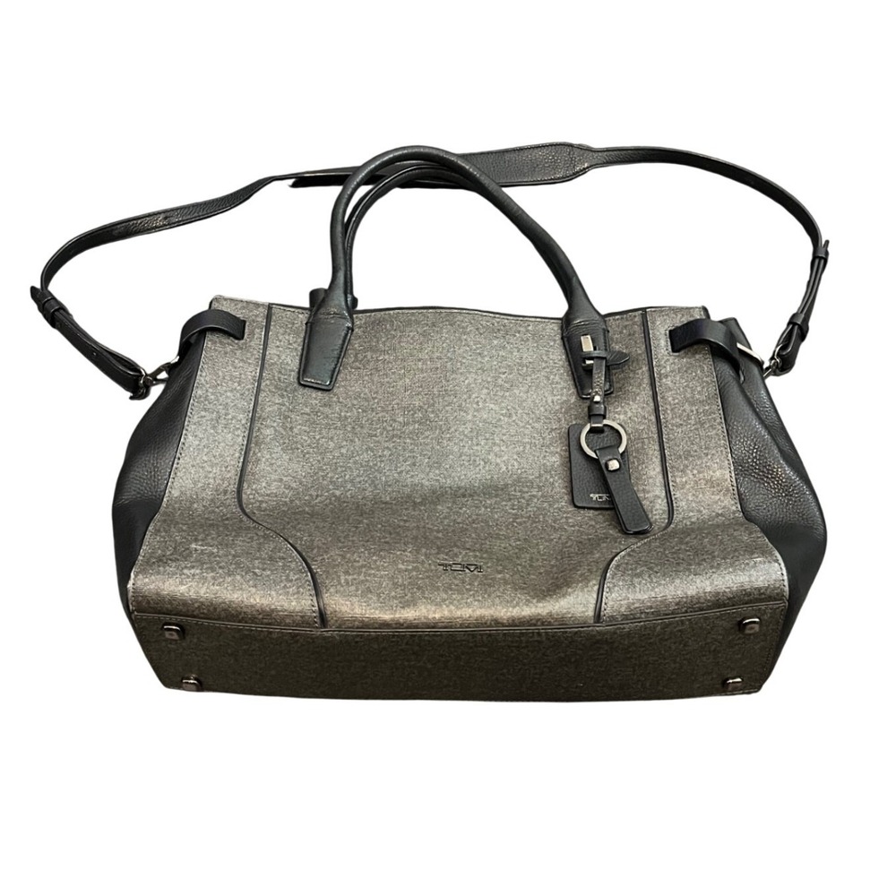TUMI STANTON Kiran Tote bag Gray Canvas Leather Handbag 110064 TRAVEL Purse